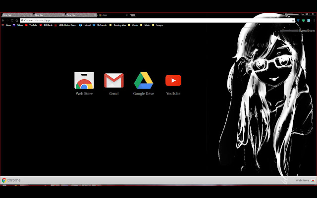 Anime Girl Black Theme 07  from Chrome web store to be run with OffiDocs Chromium online