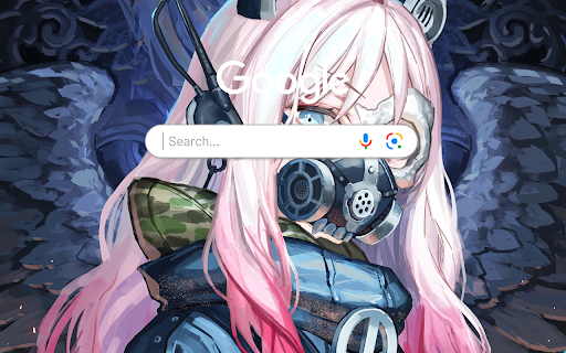 Anime Girl Gas Mask SciFi Digital Art Anime Theme  from Chrome web store to be run with OffiDocs Chromium online