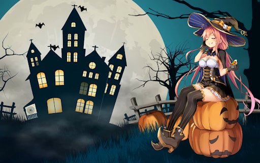 Anime Girl Halloween Live Wallpaer New Tab  from Chrome web store to be run with OffiDocs Chromium online