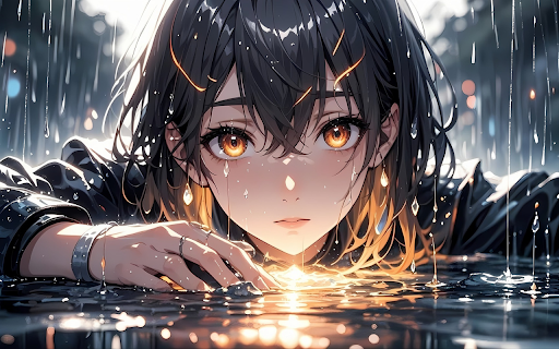 Anime Girl in the Rain  from Chrome web store to be run with OffiDocs Chromium online