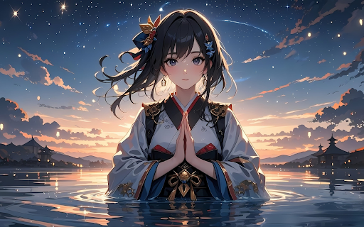 Anime Girl in Traditional Dress  from Chrome web store to be run with OffiDocs Chromium online