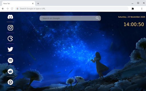 Anime Girl Milky Way Stars A Magical Live Wallpaper for Chrome  from Chrome web store to be run with OffiDocs Chromium online