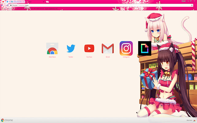 Gadis Anime Neko | Cuti Krismas 1920X1080 daripada kedai web Chrome untuk dijalankan dengan OffiDocs Chromium dalam talian