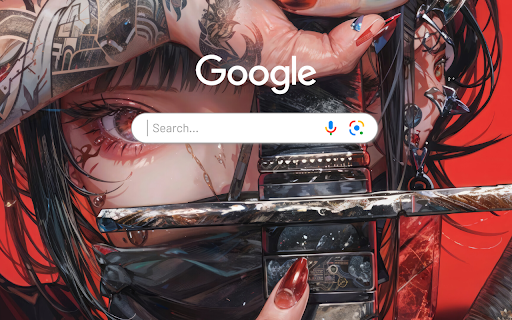 Anime Girl Red Eye Tattoo Sword Anime Theme  from Chrome web store to be run with OffiDocs Chromium online