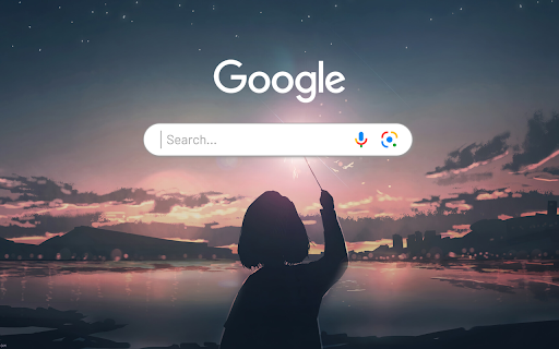 Anime Girl Silhouette Sunset Anime Theme  from Chrome web store to be run with OffiDocs Chromium online