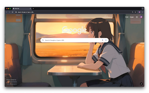 Anime Girl Train Ride – Sunset Journey  from Chrome web store to be run with OffiDocs Chromium online