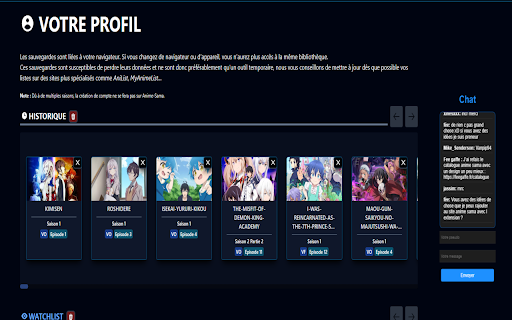 Anime Historique  from Chrome web store to be run with OffiDocs Chromium online