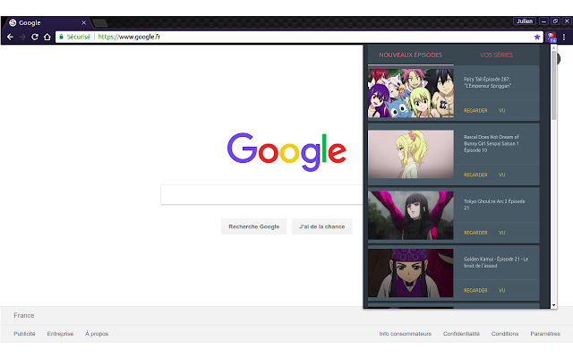 Anime Notifier FR  from Chrome web store to be run with OffiDocs Chromium online
