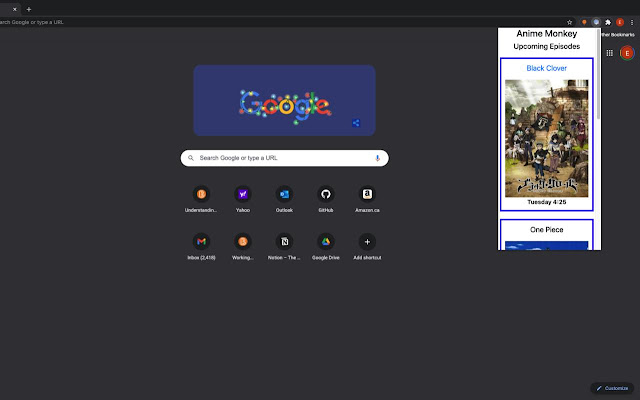 Animinder  from Chrome web store to be run with OffiDocs Chromium online