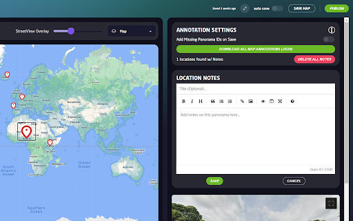 Annotated Geoguessr  from Chrome web store to be run with OffiDocs Chromium online