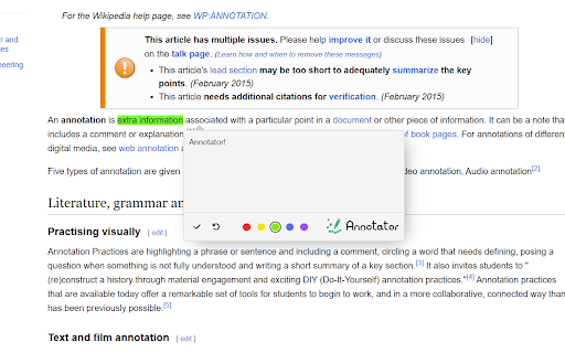 Annotator  from Chrome web store to be run with OffiDocs Chromium online