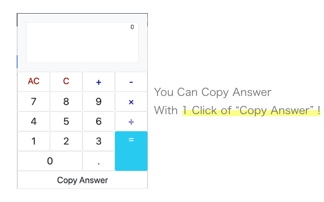 Answer Copy Calculator  from Chrome web store to be run with OffiDocs Chromium online
