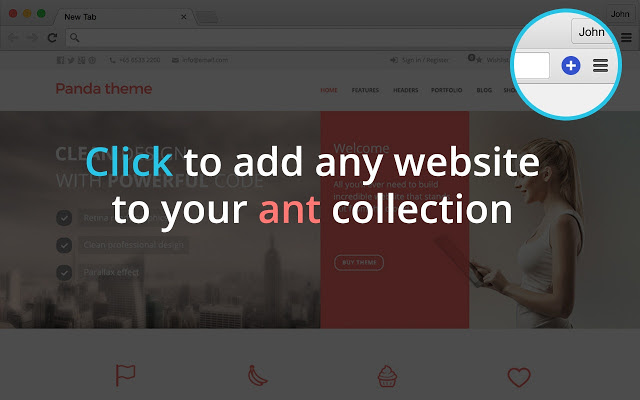 Ant.com antmarks addon  from Chrome web store to be run with OffiDocs Chromium online