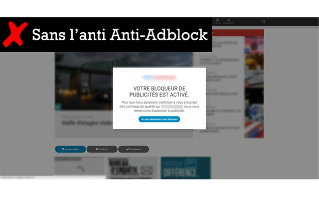 Anti Adblock pop up  from Chrome web store to be run with OffiDocs Chromium online