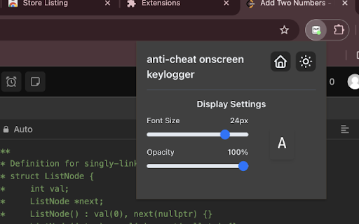 Anti Cheat Onscreen Keylogger  from Chrome web store to be run with OffiDocs Chromium online