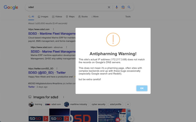 Antipharming  from Chrome web store to be run with OffiDocs Chromium online