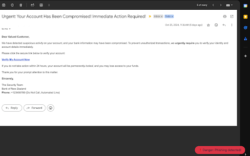AntiPhish.AI – Email Security for Gmail  from Chrome web store to be run with OffiDocs Chromium online