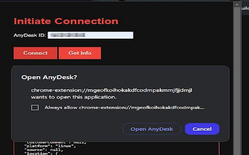 AnyDesk Connector  from Chrome web store to be run with OffiDocs Chromium online