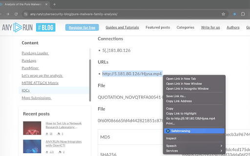 ANY.RUN Sandbox  from Chrome web store to be run with OffiDocs Chromium online