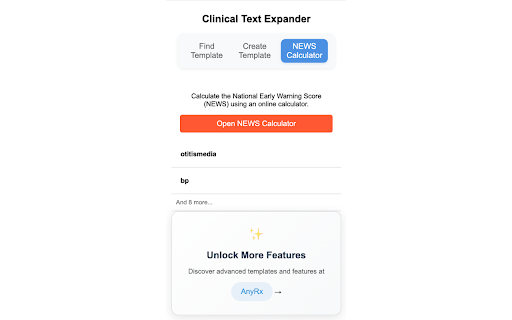 AnyRx Clinical Documentation BETA  from Chrome web store to be run with OffiDocs Chromium online
