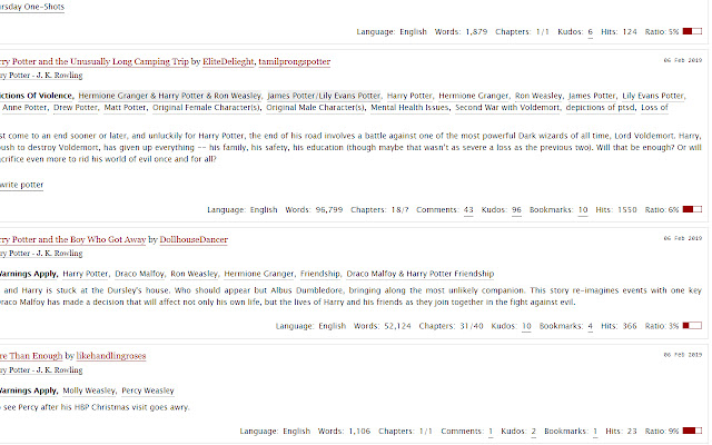 AO3 Kudos Per Hit Ratios  from Chrome web store to be run with OffiDocs Chromium online