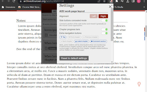 AO3 Progress Bookmark  from Chrome web store to be run with OffiDocs Chromium online