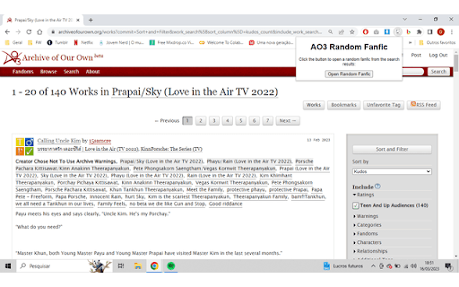 AO3 Random Fanfic  from Chrome web store to be run with OffiDocs Chromium online
