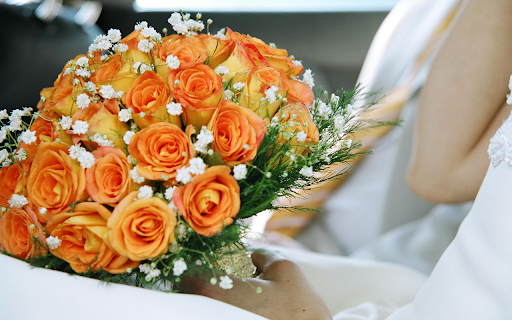 A Person Holding a Bouquet of Beautiful Orange Roses  from Chrome web store to be run with OffiDocs Chromium online