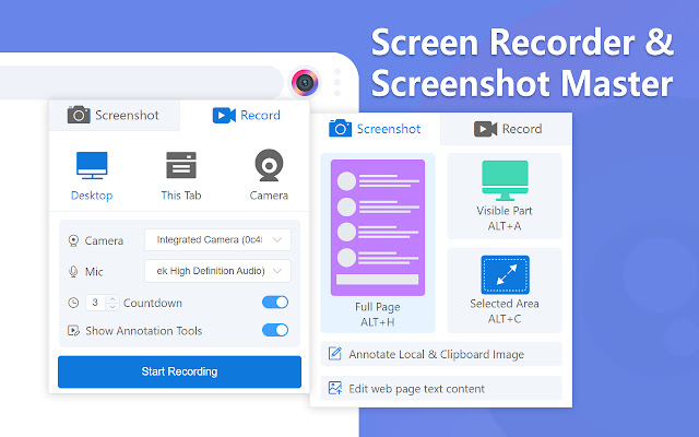 Apex Screen Recorder  Screenshot Master  from Chrome web store to be run with OffiDocs Chromium online