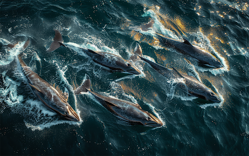 A pod of whales is swimming across the ocean.  from Chrome web store to be run with OffiDocs Chromium online