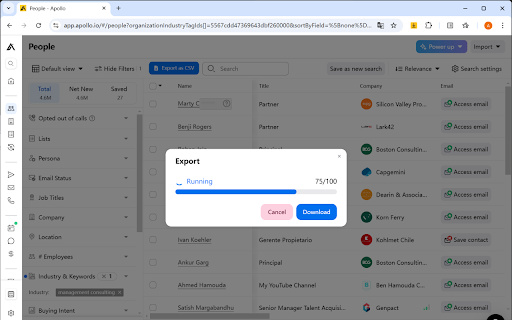 Apollo Scraper Leads Export  Extract  from Chrome web store to be run with OffiDocs Chromium online