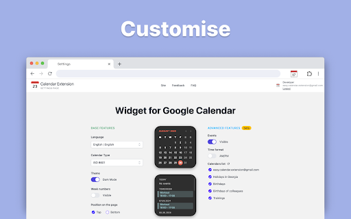 App for Google Calendar  from Chrome web store to be run with OffiDocs Chromium online