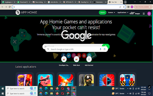 Apphomie Theme  from Chrome web store to be run with OffiDocs Chromium online