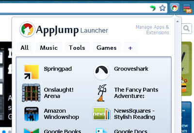 AppJump App Launcher and Organizer  from Chrome web store to be run with OffiDocs Chromium online