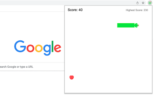 Apple Snake Game  from Chrome web store to be run with OffiDocs Chromium online