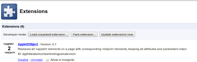 Applet2Object  from Chrome web store to be run with OffiDocs Chromium online