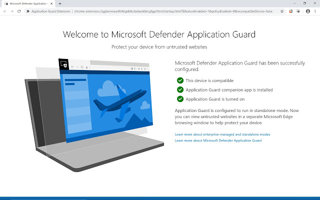 Application Guard Extension  from Chrome web store to be run with OffiDocs Chromium online