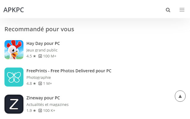 Applications Android à télécharger ApkPC  from Chrome web store to be run with OffiDocs Chromium online
