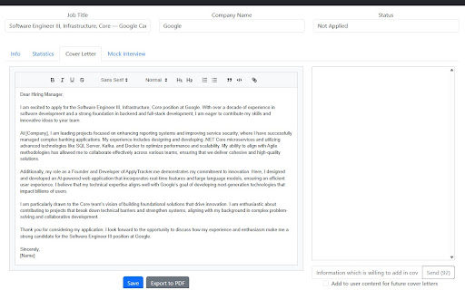 ApplyTracker Extension  from Chrome web store to be run with OffiDocs Chromium online