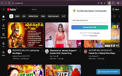 App Opener: Free YouTube App Opener Link Generator  from Chrome web store to be run with OffiDocs Chromium online