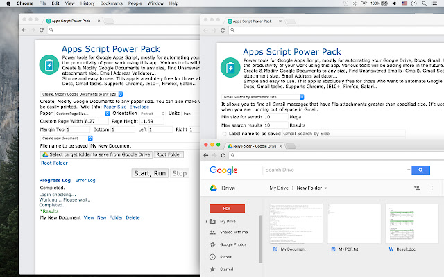 Apps Script Power Pack, Cloud Zip  from Chrome web store to be run with OffiDocs Chromium online