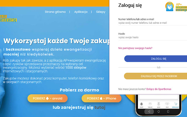 AP+ Wspieram Ewangelizację  from Chrome web store to be run with OffiDocs Chromium online