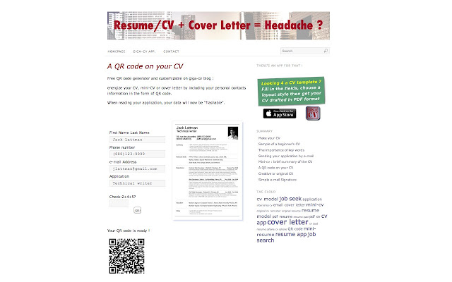 A QR code on your CV  from Chrome web store to be run with OffiDocs Chromium online