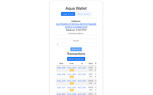 Aqua Wallet  from Chrome web store to be run with OffiDocs Chromium online