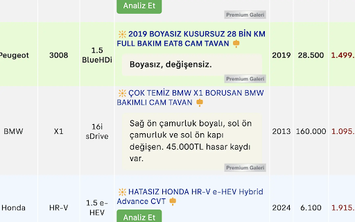 Araç Hasar Analizi  from Chrome web store to be run with OffiDocs Chromium online