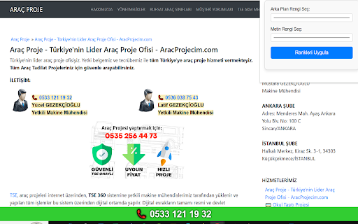 Araç Proje  from Chrome web store to be run with OffiDocs Chromium online