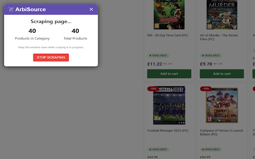 ArbiSource – Custom Scan Assistant  from Chrome web store to be run with OffiDocs Chromium online