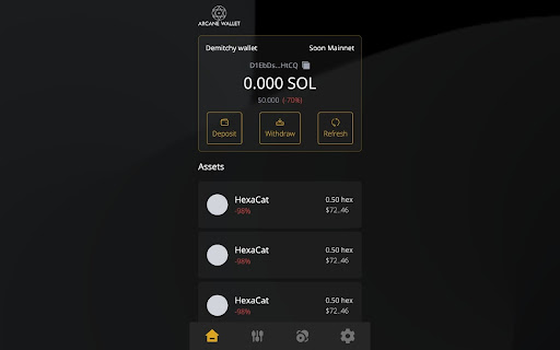 Arcane Wallet  from Chrome web store to be run with OffiDocs Chromium online