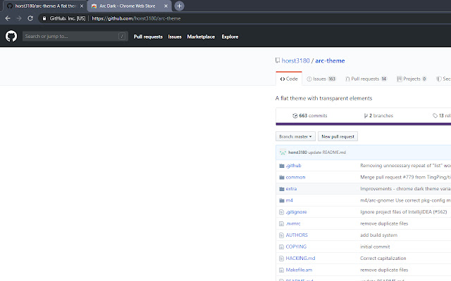 Arc Dark (Legacy)  from Chrome web store to be run with OffiDocs Chromium online