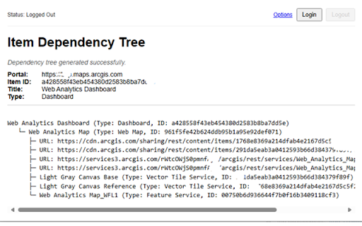 ArcGIS Item Dependency Viewer  from Chrome web store to be run with OffiDocs Chromium online